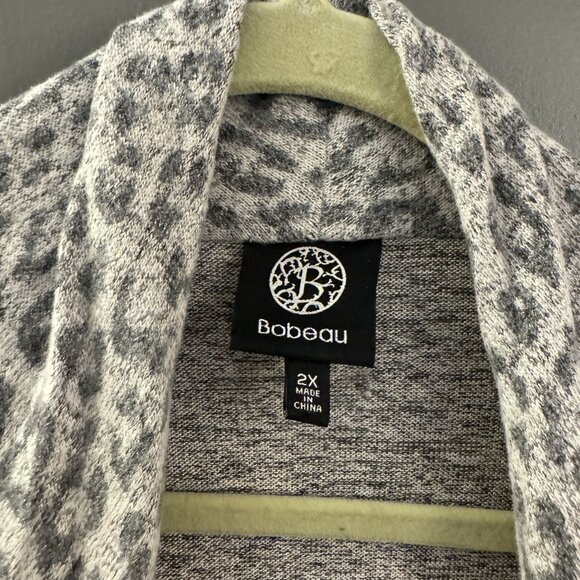 Cozy Leopard Print Flowy Style Cardigan - Size 2X - Picture 3 of 5